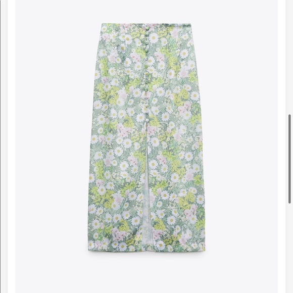 Zara Floral Button Down Midi Skirt - Picture 5 of 10